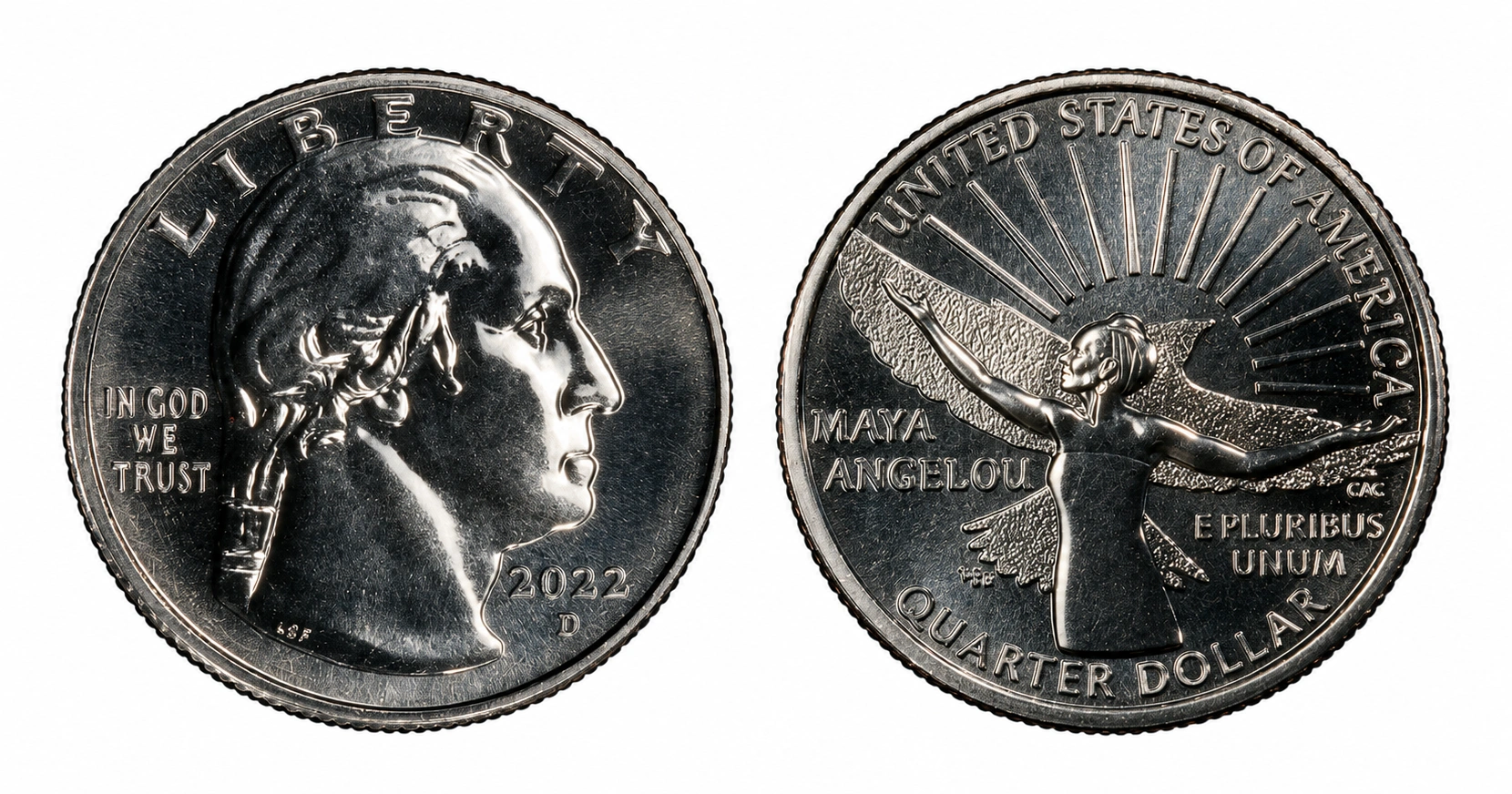 2022 Maya Angelou quarter coin